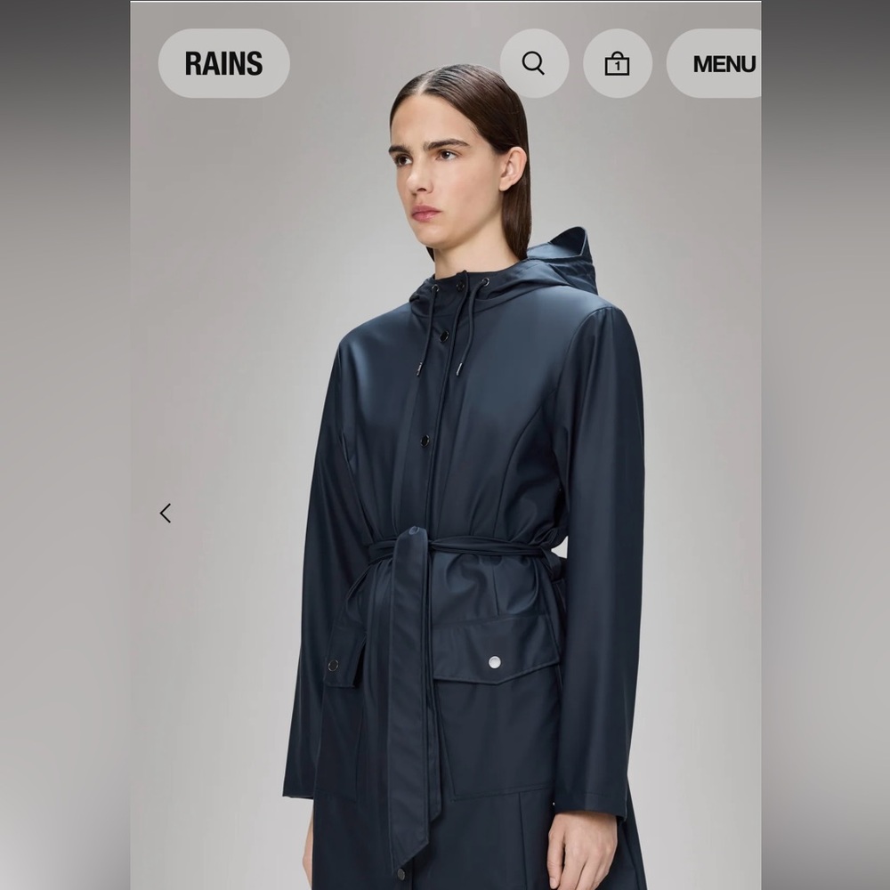 Rains Brand Curve Long Jacket
